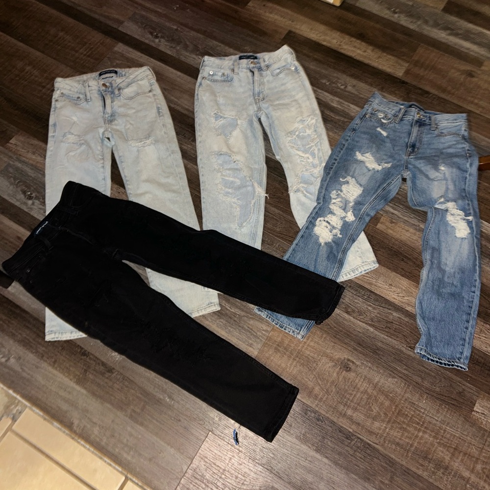 Lot of 4 pair Aeropostale jeans 3 mom jeans 1 ankle jeans 000 reg 118
